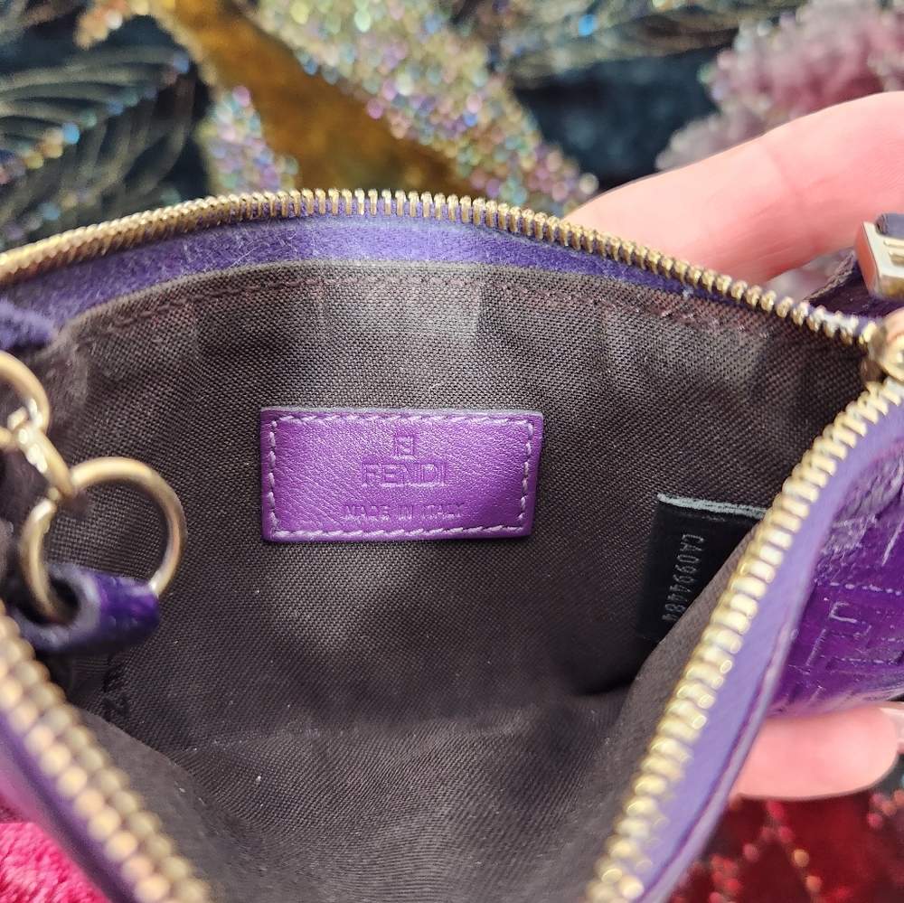 Fendi Purple Embossed Wallet - Picture 7 of 10